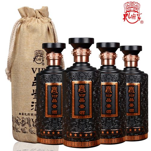 4瓶酒低度酒整箱白酒名酒 孔府家酒vip品鉴酒38度浓香型白酒500ml