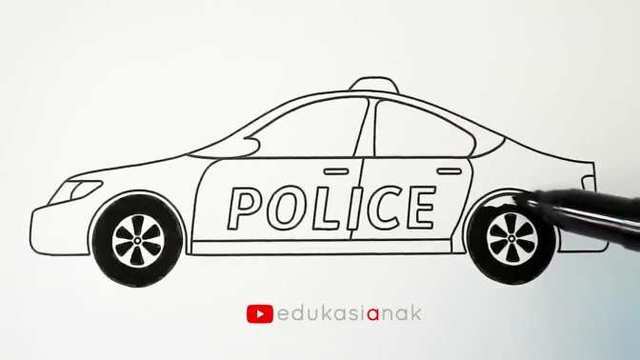 怎样画警车汽车简笔画