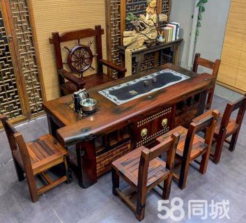 老船木家具厂老船木茶桌椅组合船木茶桌茶台家具中式功夫茶几阳台简约