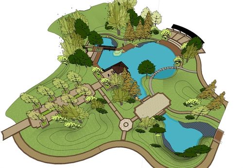 现代风格公园 su(草图大师)模型[原创]