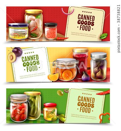 插图素材: canned goods horizontal banners