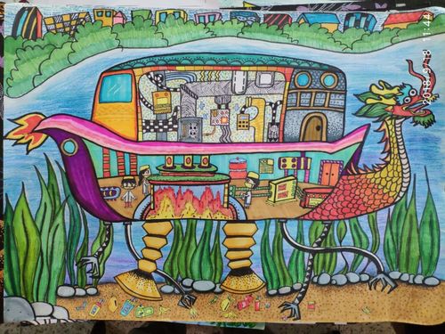 创新大赛科幻画"学生作品评选活动  大岞小学 张诗檀《海底清洁船》