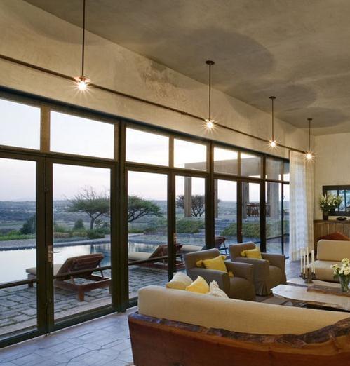 别墅室内落地玻璃窗效果图