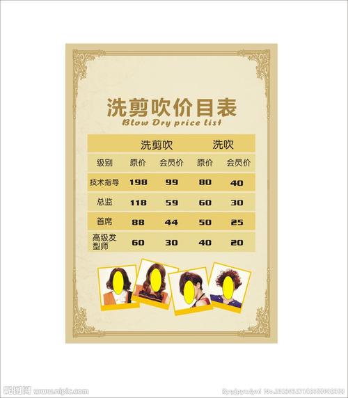 洗剪吹价目表设计图__海报设计_广告设计_设计图库_昵