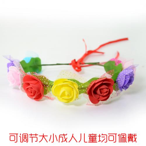 新娘儿童头饰泡沫花环发带森女韩式花圈头环度假拍照写真