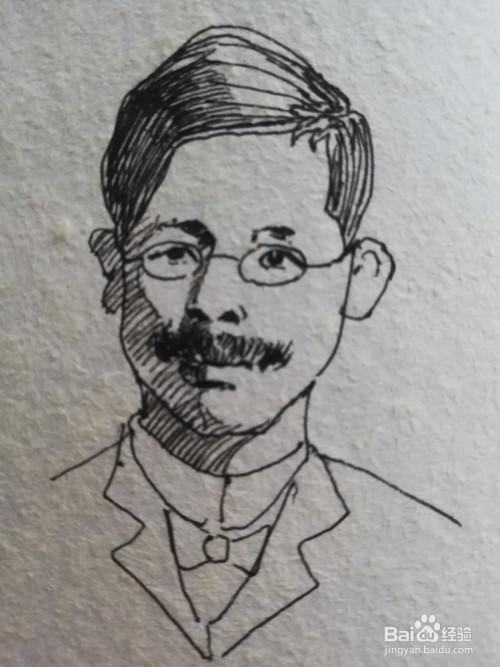 藤野先生肖像画简笔画