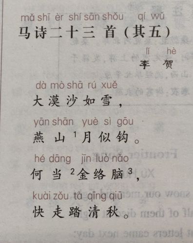 李贺《马诗(大漠沙如雪)》许渊冲英译赏析