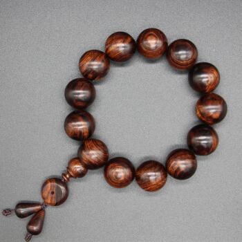 正宗海南黄花梨手串满纹紫油梨手持佛珠盘珠念珠手把件千叶雅居 满纹