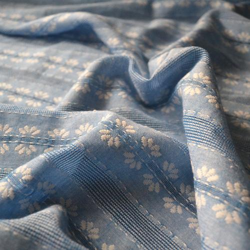 亚麻提花色织棉麻服装面料苎麻布水布料