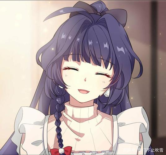 崩坏三呆萌芽衣,紫色头发搭配红色蝴蝶结,十张封面,简直爱了