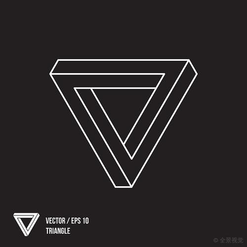 不可能_三角形_线条_设计_矢量_插画_图片大全—全景