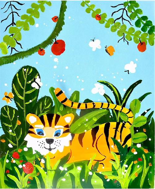 创意儿童画老虎