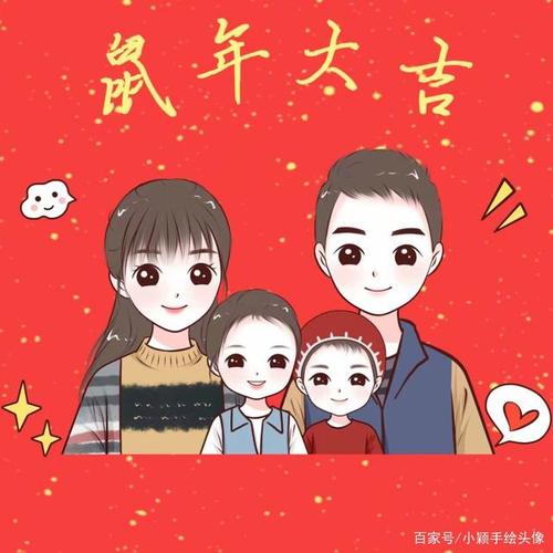 一家四口头像设计,手绘头像合集,喜欢吗?