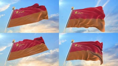 【4k】火箭军军旗_3840x2160_高清视频素材下载(编号