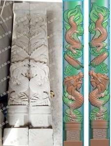 精雕图jdp灰度图bmp电脑雕刻浮雕图墓碑mb1033抱龙柱墓碑柱子柱面