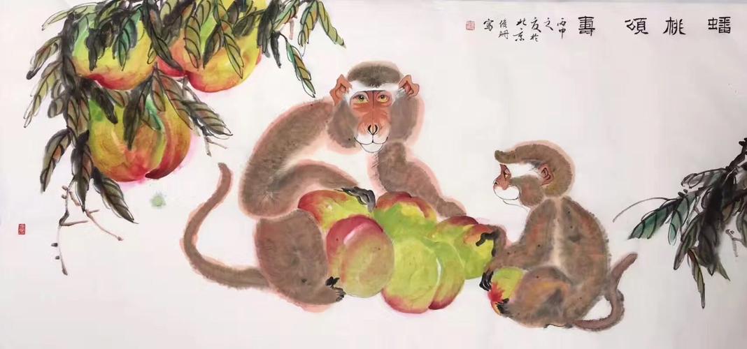 金猴子献瑞作品系列欣赏