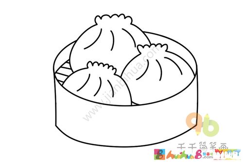 小笼包简笔画怎么画 小笼包简笔画,小笼包怎么画,食物简笔画,主食简笔