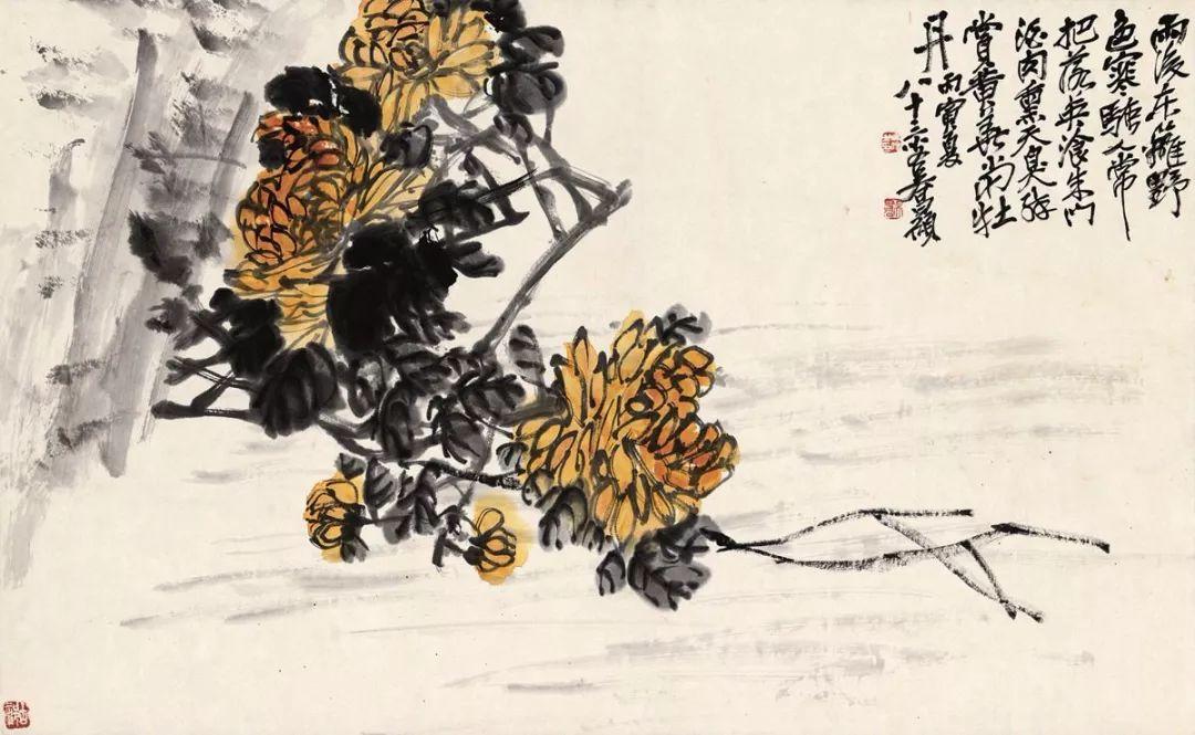 吴昌硕画菊花,大朴大雅!_国画艺术_零二七艺考