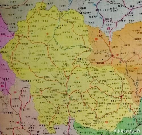 八十年代河北省承德地区各县市地图