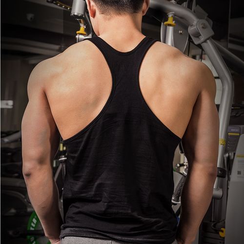 健身背心男肌肉宽松无袖吊带工字训练坎袖大露背跨栏健美运动坎肩