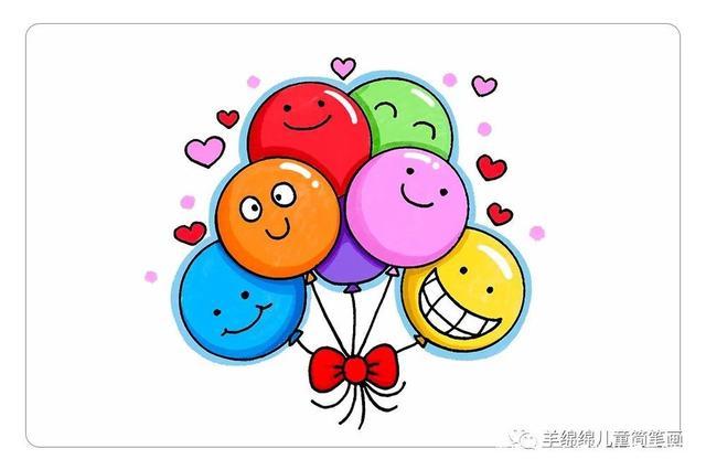 六一儿童节,学画漂亮的气球简笔画,祝小朋友们节日快乐