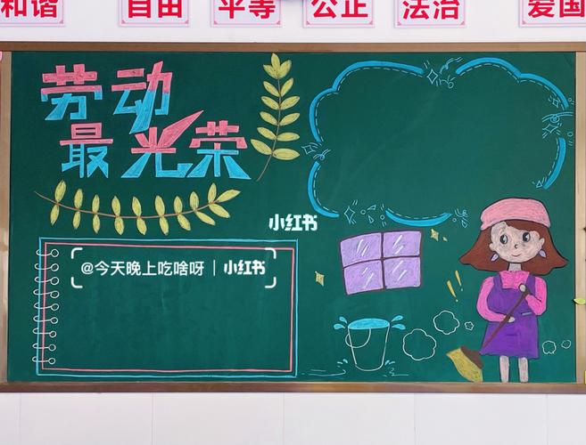 五一劳动节黑板报 劳动最光荣_黑板报_五一劳动节黑板