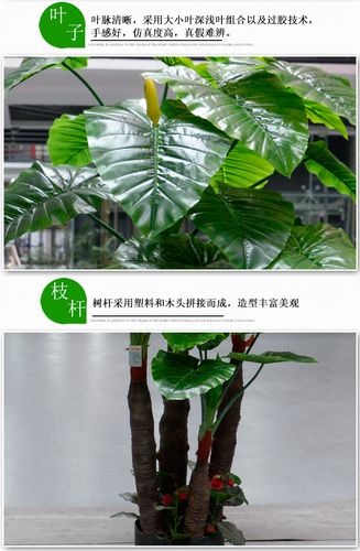 大型滴水观音仿真树室内外酒店装饰高假树绿植落地盆栽景客厅植物_7折