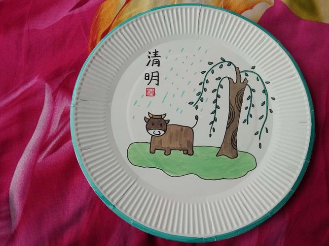 简笔画二十四节气,在纸盘上画,别具一格