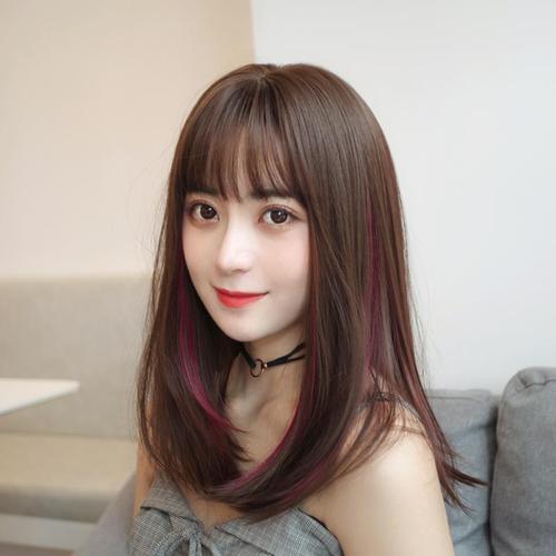 长直发内扣假发女挑染中长款梨花头披肩顺直长发气质