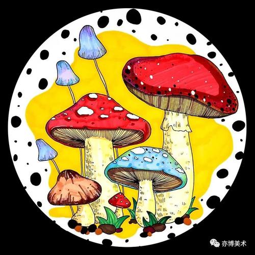 艺考 湖南画室 邵阳 亦博美术 【马克笔线描创意手绘】一遍可爱的蘑菇