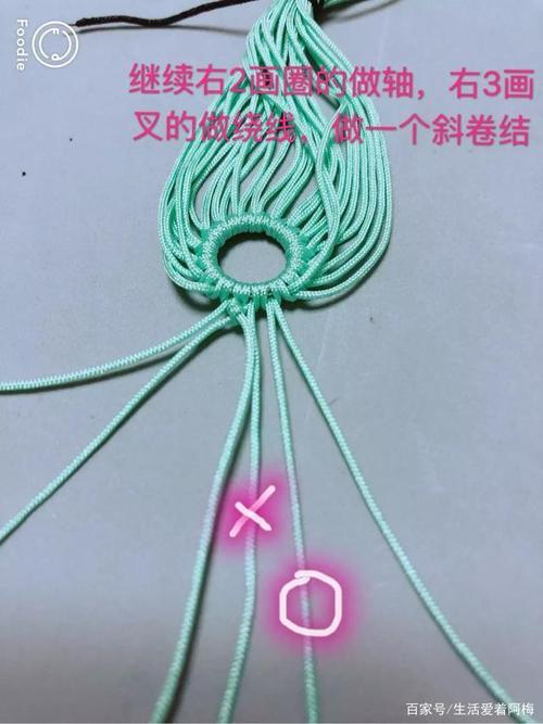 diy结绳编织:几根玉线编一条雪花挂件,结绳手工附教程!