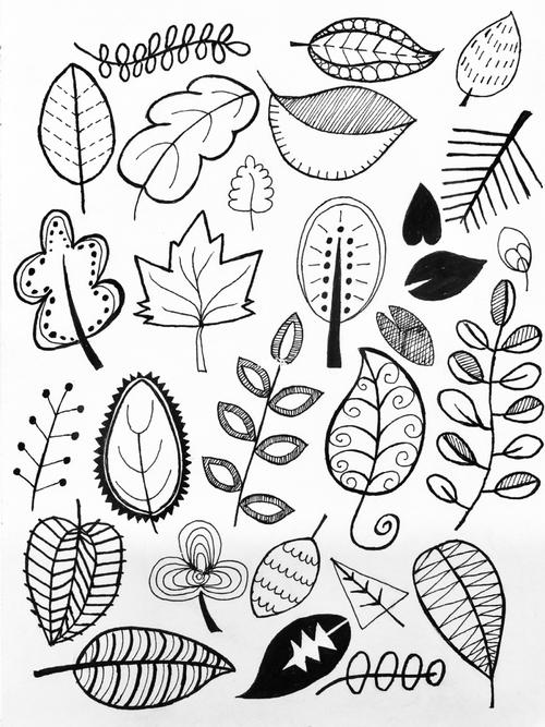 简笔画|简单一看就会的叶子_简笔画_临摹_速写_装饰画