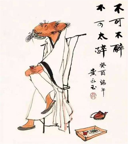 他画的喝酒图,每幅都很爽,看得人都醉了,画家却是滴酒