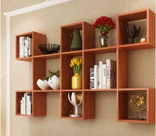 特价创意墙上置物架壁挂书架 客厅简约背景墙装饰架造型隔板挂墙