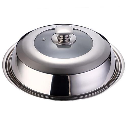 御良材不锈钢可视锅盖欧式炒锅盖汤锅盖32cmybggos32