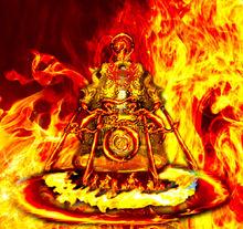 施展时将敌人整个罩住,把手一拍,启动神火罩,罩内腾腾焰起,烈烈火生