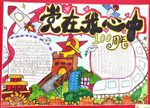 "童心向党,爱我中华"——建党100周年手抄报