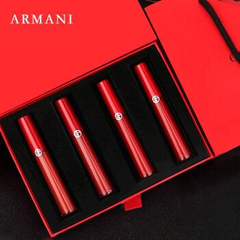 新年礼物armani阿玛尼口红礼盒香水套装唇釉生日礼物送女友老婆 四支