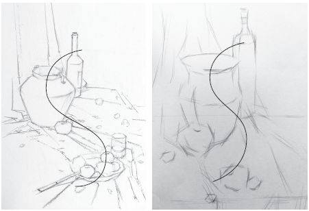 "s"形构图富有空间感,前景,中景,后景,前后