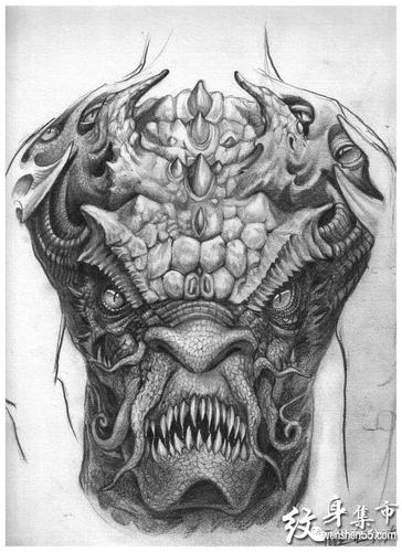 满背龙纹身满背龙纹身手稿满背龙纹身手稿图案