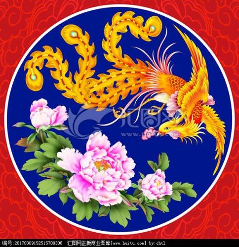 凤凰牡丹彩图