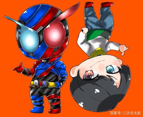 小伙手绘q版《假面骑士build》,你喜欢龙小子还是天才兔