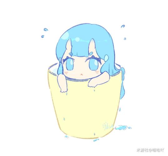 水史莱姆拟人!喝水健康!多喝水!