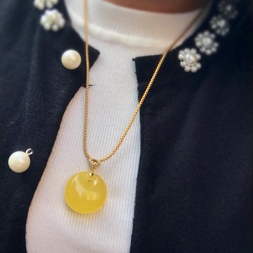 原矿蜜蜡鱼眼平安扣吊坠重67尺