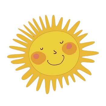 矢量卡通儿童画黄色太阳