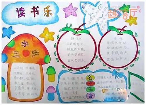 小学生读书手抄报简单 读书一等奖手抄报图片