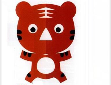 对折立体剪纸老虎