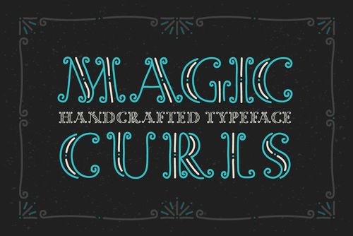 魔幻卷曲装饰的字体 decorative font "magic curls"