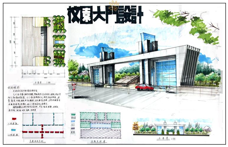 校园大门设计手绘快题.jpg