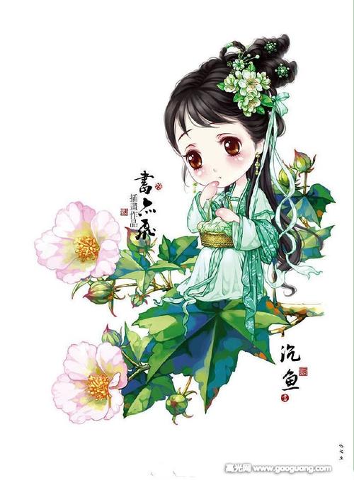 古风q版人物插画,萌萌哒的卡通古风人物
